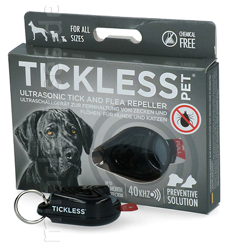 Tickless Pet chemiefreier Zeckenschutz 612 Mon. für Hund Katze schwarz